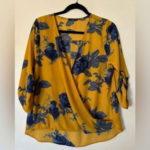 Women’s 3/4 sleeve faux wrap top